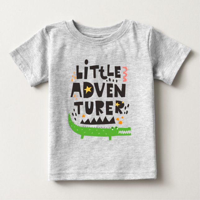 T-shirt Pour Bébé Alligator petit aventurier (Devant)