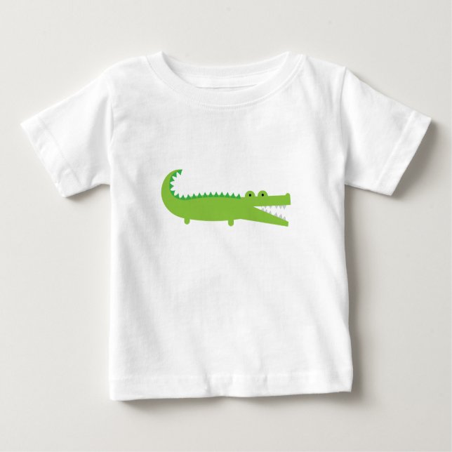 T-shirt Pour Bébé Alligator vert (Devant)