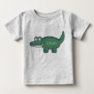 T-shirt Pour Bébé Alligator vert personnalisé de bande dessinée