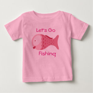 T-shirt Pour Bébé Allons à la Pêche Bébé Rose Une Pièce Tee