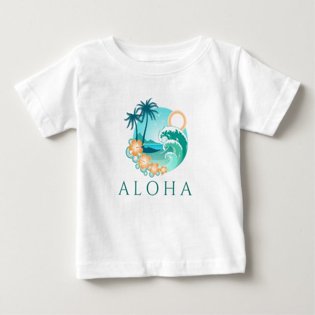 T-shirt Pour Bébé Aloha Tropical (Devant)