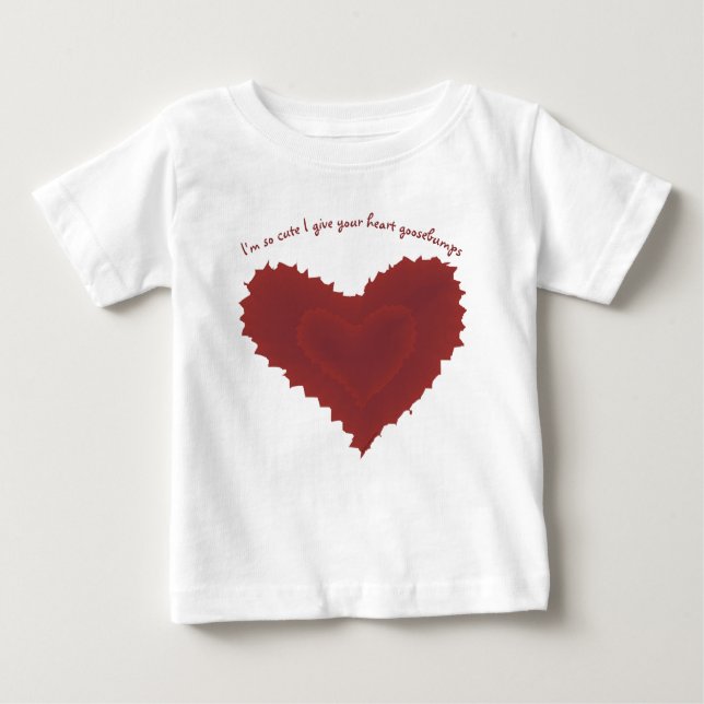 T-shirt Pour Bébé Alors Coeur mignon Goosebumps Rouge foncé Coeur te (Devant)