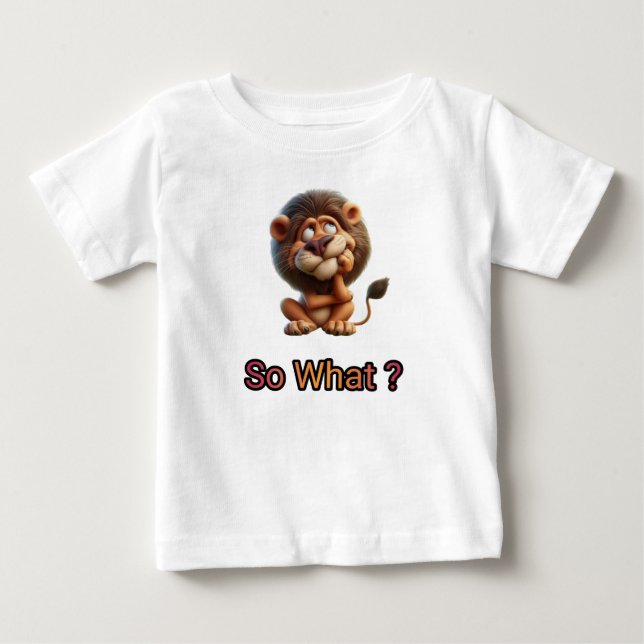 T-shirt Pour Bébé Alors, demande le lion. (Devant)