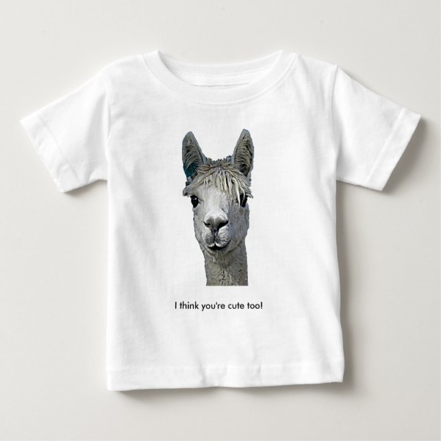 T-shirt Pour Bébé Alpaga adorable (Devant)