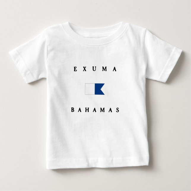 T-shirt Pour Bébé Alpha drapeau de piqué d'Exuma Bahamas (Devant)