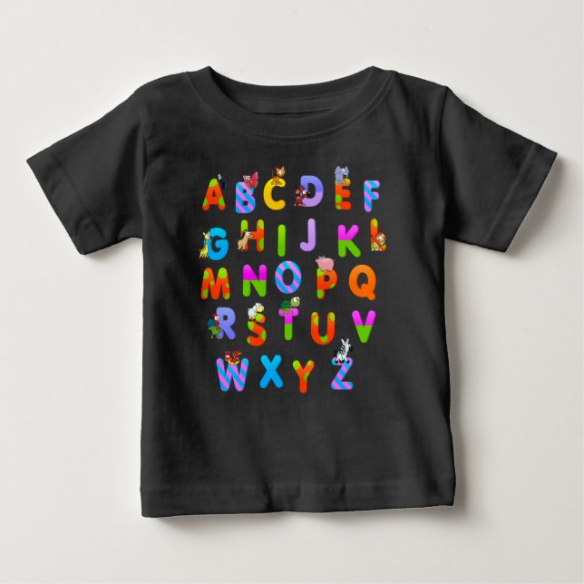 T-shirt Pour Bébé Alphabet (Devant)