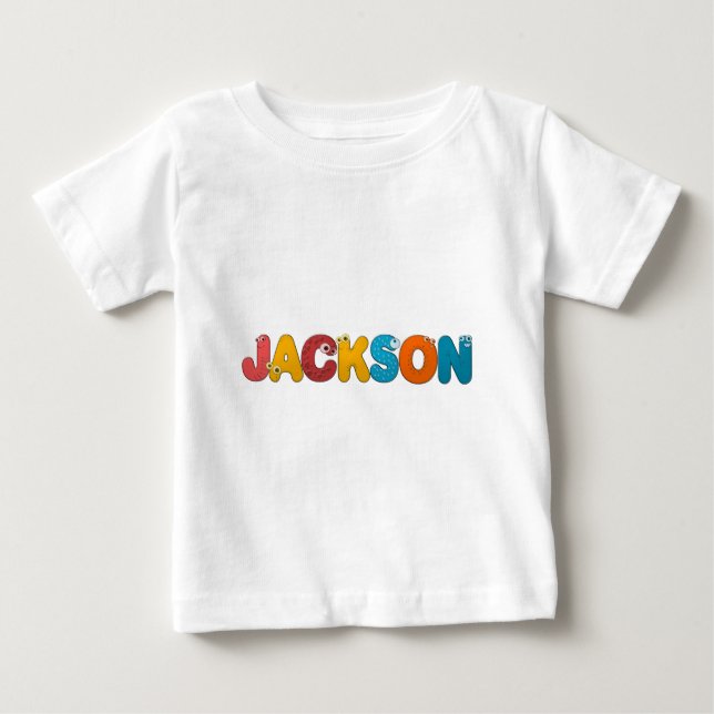 T-shirt Pour Bébé alphabet animal Jackson (Devant)