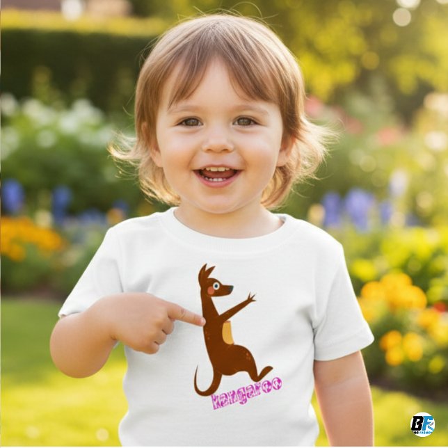 T-shirt Pour Bébé Alphabet animal K pour Kangaroo (Créateur téléchargé)