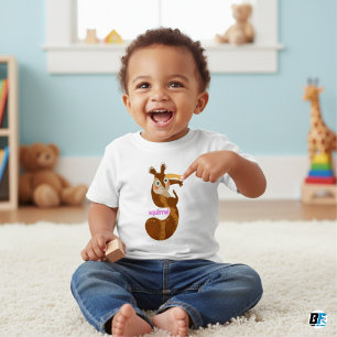 T-shirt Pour Bébé Alphabet animal S pour écureuil