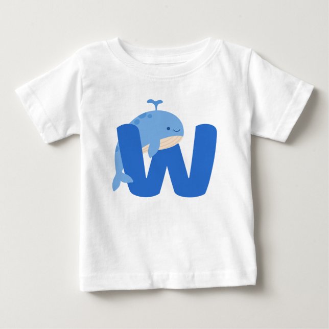 T-shirt Pour Bébé alphabet animal W (Devant)