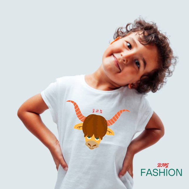 T-shirt Pour Bébé Alphabet animal Y pour le yak (Créateur téléchargé)