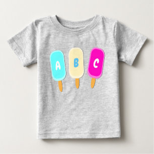 T-shirt Pour Bébé Alphabet de la crème glacée estivale