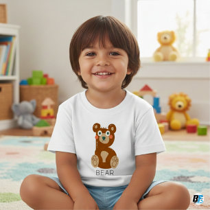 T-shirt Pour Bébé Alphabet des Animaux B pour Ours