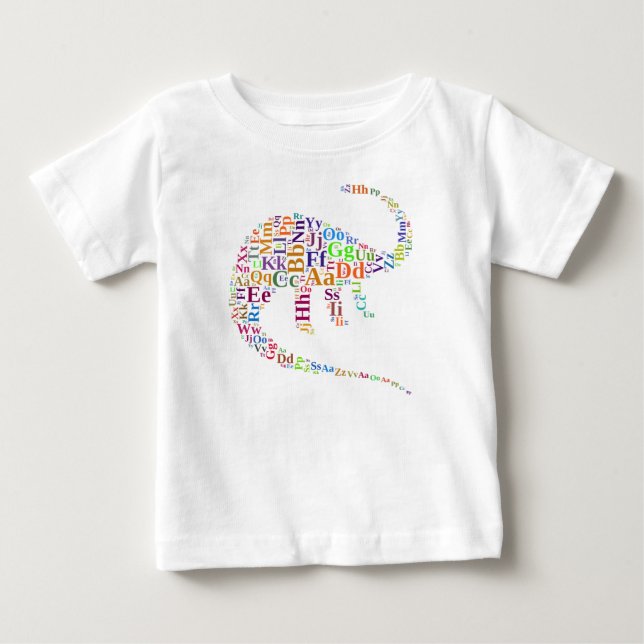 T-shirt Pour Bébé alphabet Dino (Devant)