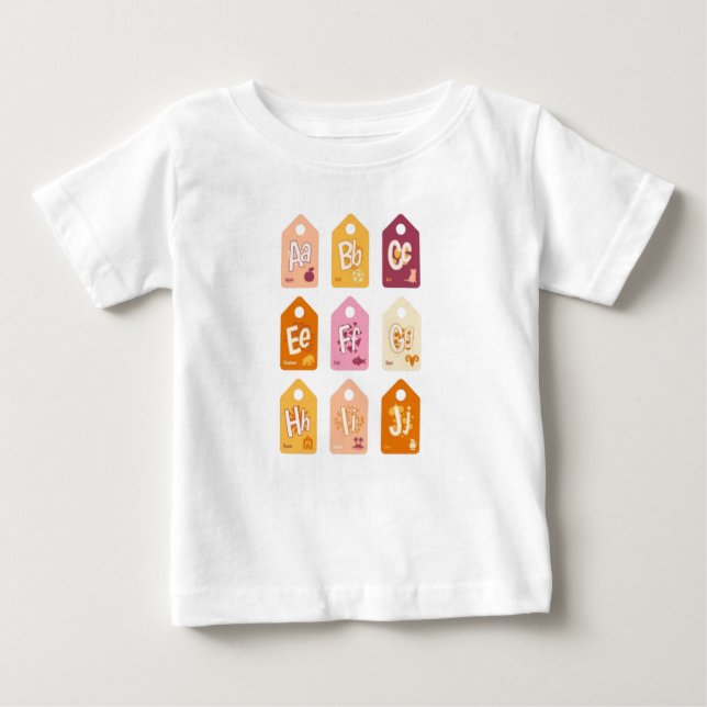 T-shirt Pour Bébé alphabet pour bébé (Devant)