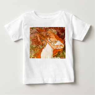 T-shirt Pour Bébé Alphonse Mucha Art Nouveau Printemps