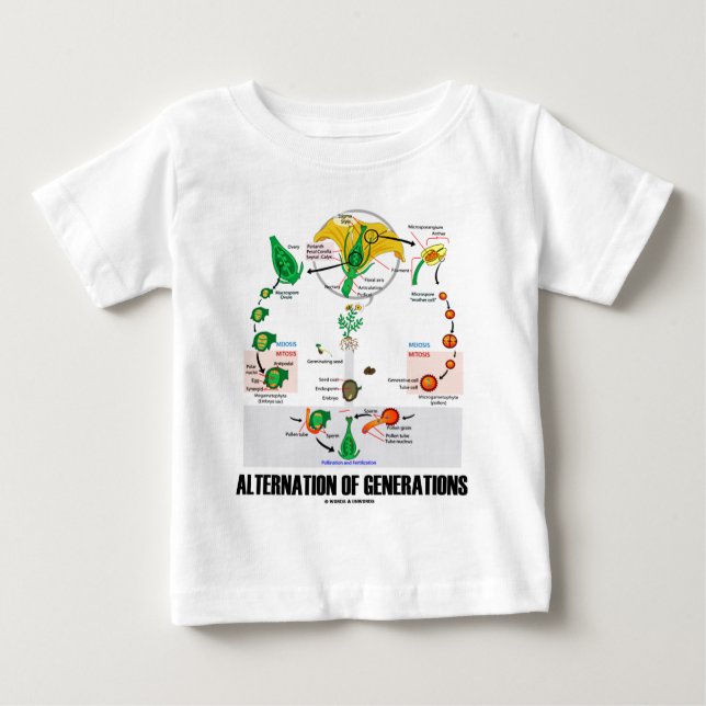 T-shirt Pour Bébé Alternance des générations (cycle de vie de fleur) (Devant)