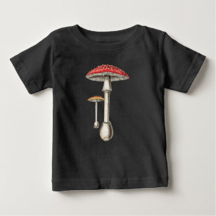 T-shirt Pour Bébé Amanita Muscaria Champignons Botanique Nature Fung