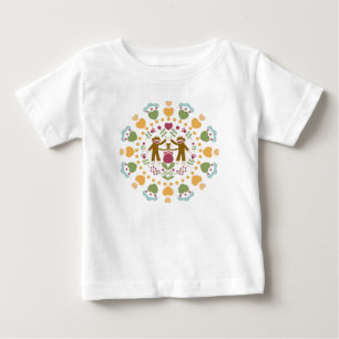 T-shirt Pour Bébé Amateurs de singes de choq dans un jardin folklori
