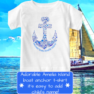T-shirt Pour Bébé Amelia Island Sea Creatures Ancre