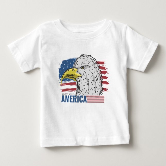 T-shirt Pour Bébé America Eagle this USA Flag (Devant)
