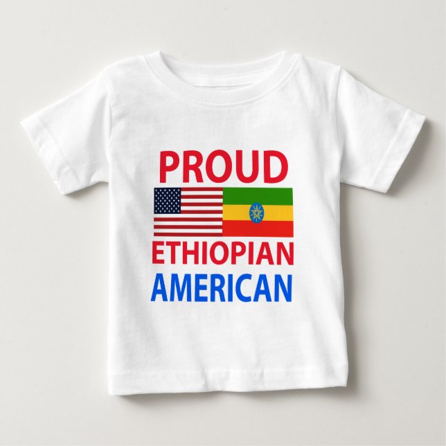T-shirt Pour Bébé Américain éthiopien fier (Devant)