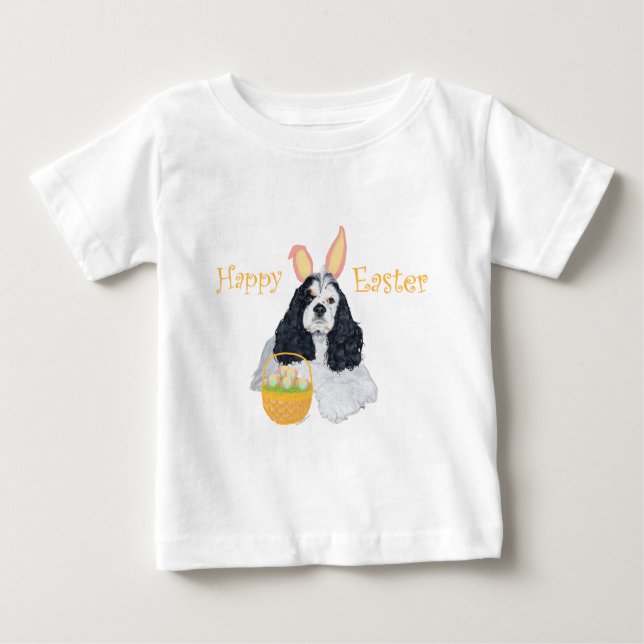 T-shirt Pour Bébé American Cocker Spaniel Pâques (Devant)
