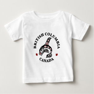T-shirt Pour Bébé Amérindiens Rouges Noirs Haida Orca Tueur Whale