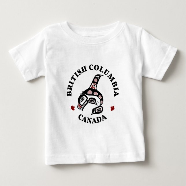 T-shirt Pour Bébé Amérindiens Rouges Noirs Haida Orca Tueur Whale (Devant)