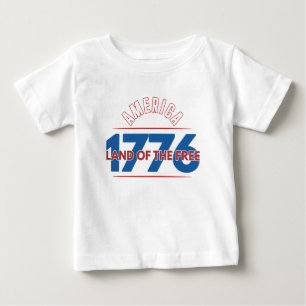 T-SHIRT POUR BÉBÉ AMÉRIQUE 1776 TERRE DE LIBERTÉ  