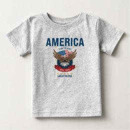 T-shirt Pour Bébé Amérique 250 Ans Aigle Patriotique Rouge Blanc Ble