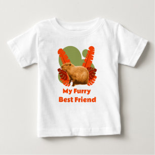 T-shirt Pour Bébé Ami à Fourrure Capybara Animal Tropical