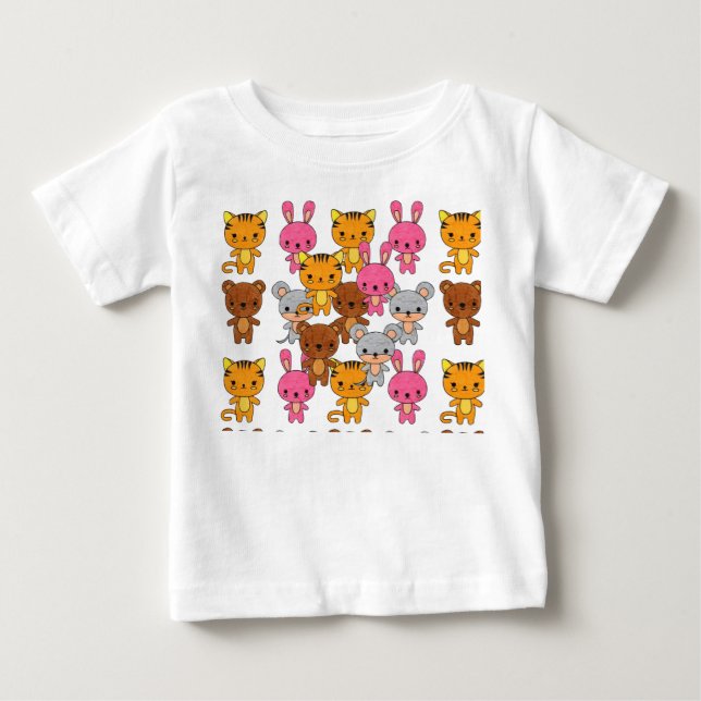 T-shirt Pour Bébé Amis adorables animaux (Devant)