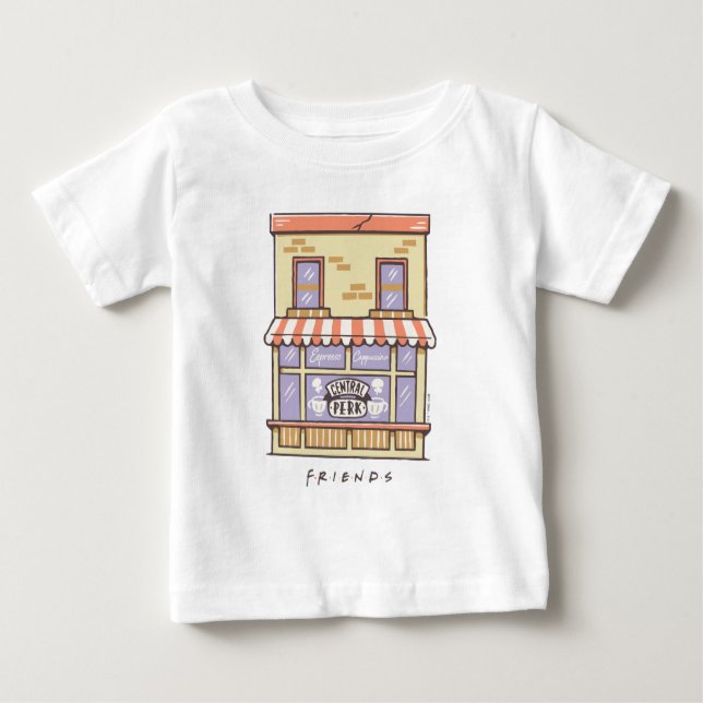 T-shirt Pour Bébé AMIS™ | Central Perk Cartoon Coffee Shop (Devant)