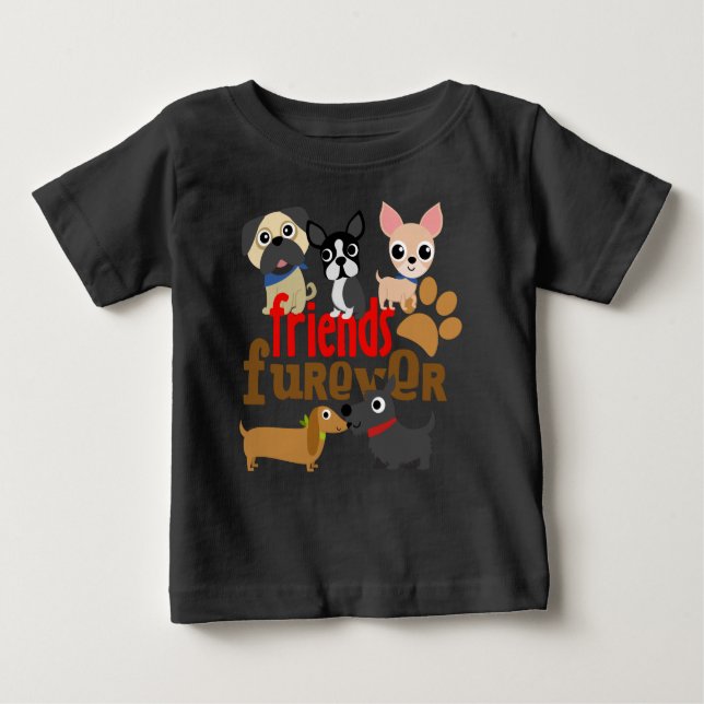T-shirt Pour Bébé Amis Chiens Furever Chiens Chiens Chiens Chiens Ch (Devant)