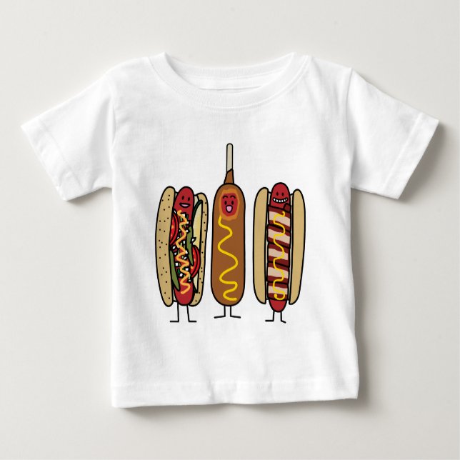 T-shirt Pour Bébé Amis de hot-dog (Devant)