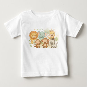 T-shirt Pour Bébé Amis de safari souriants
