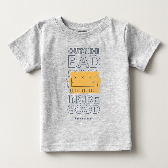 T-shirt Pour Bébé AMIS™ | Dehors Mauvais, Inside Good (Devant)