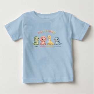 T-shirt Pour Bébé Amis dinosaures mignons Bébés dinosaures Aquarelle