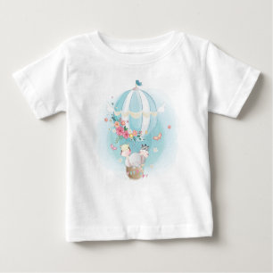 T-shirt Pour Bébé Amis du ballon magique à air chaud Watercolor