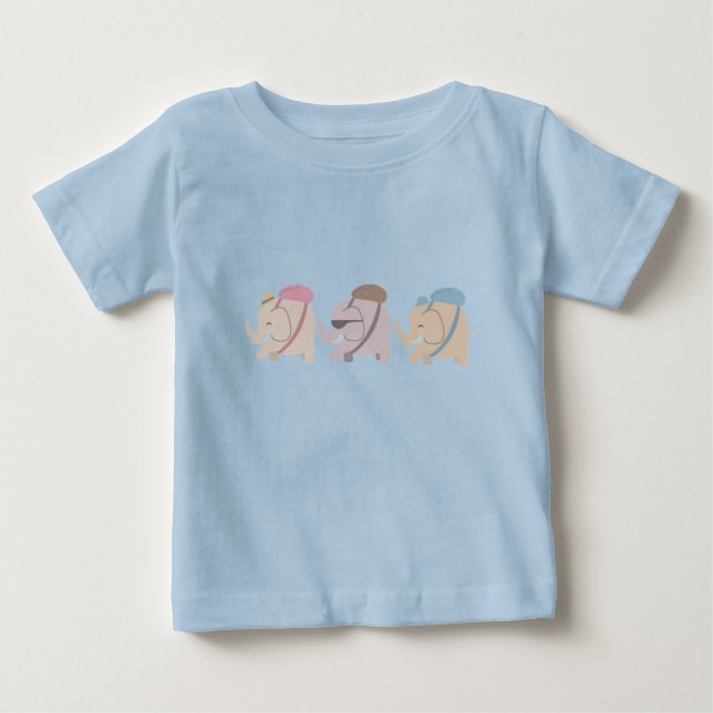 T-shirt Pour Bébé amis éléphant (Devant)