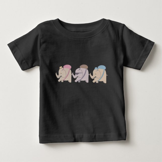T-shirt Pour Bébé amis éléphant (Devant)