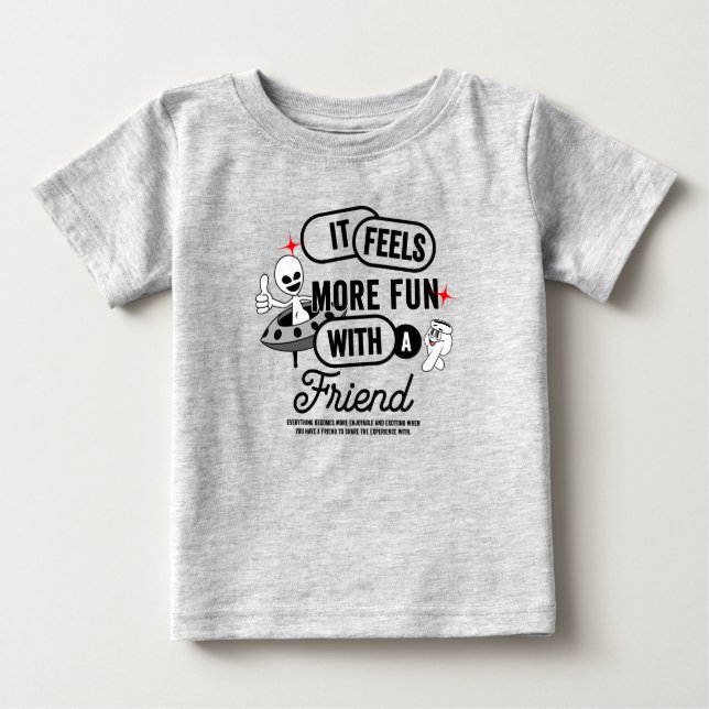 T-shirt Pour Bébé Amis Galactiques de l'Espace | (Devant)