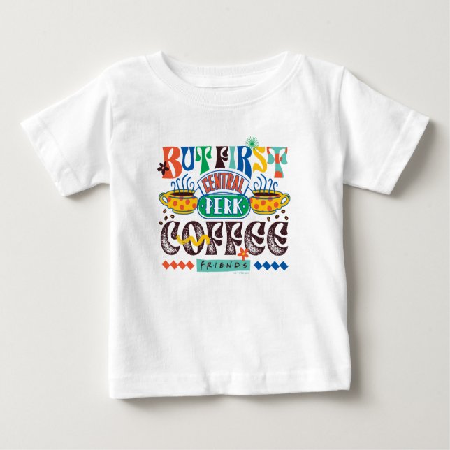 T-shirt Pour Bébé AMIS™ | Mais Premier café Vibrant Graphisme (Devant)