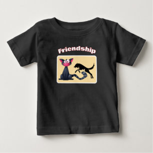 T-shirt Pour Bébé Amis pour toujours – Tenue de bébé chat et renard