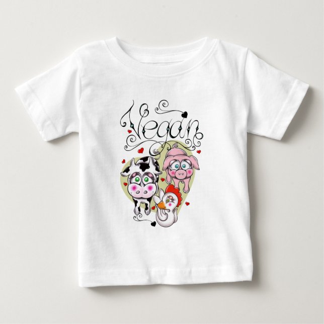 T-shirt Pour Bébé Amis végétaliens (Devant)