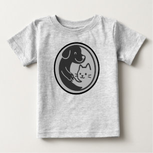 T-shirt Pour Bébé Amitié chien & chat