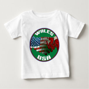T-shirt Pour Bébé Amitié du Pays de Galles Etats-Unis