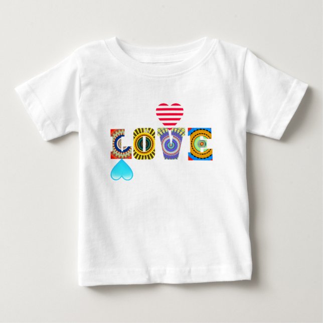 T-SHIRT POUR BÉBÉ AMOUR AVEC CŒURS (Devant)