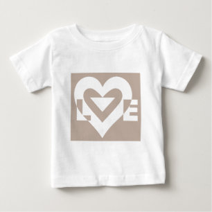 T-shirt Pour Bébé Amour blanc sur gris